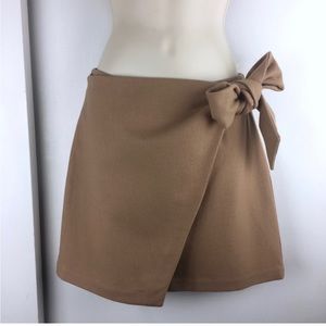 ARITZIA WILFRED Dorine Camel Tan Wrap Skirt